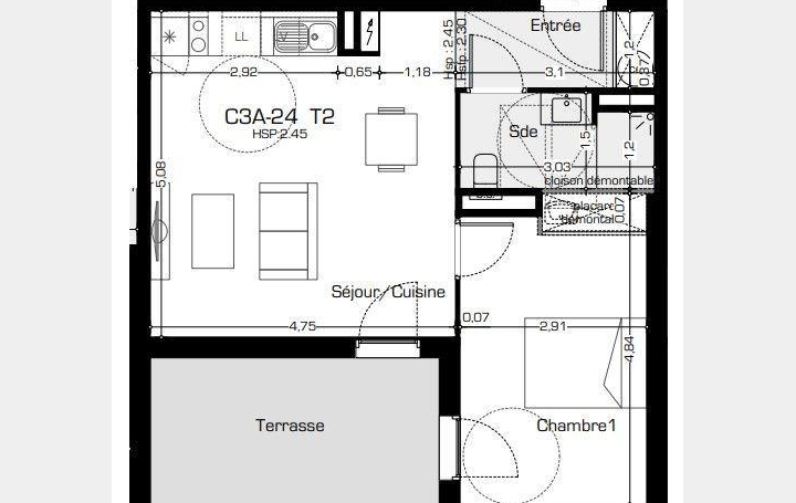 Appartement P2   BEZIERS  45 m2 164 200 € 